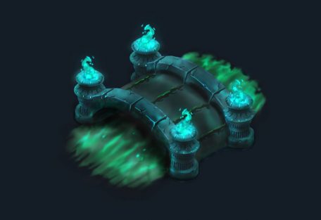 Underworld Theme Stylized Isometric Concept Art
